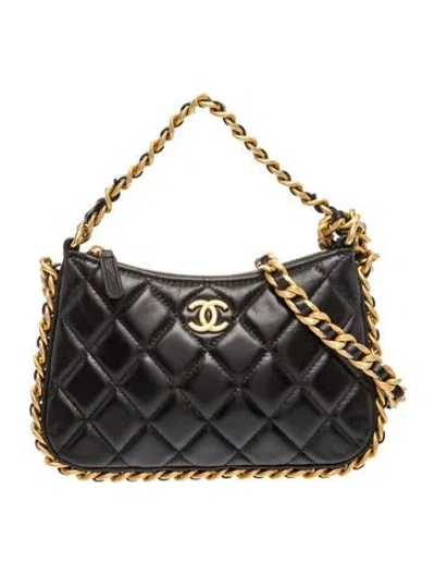 Pre-owned Chanel Small Cc Chain Around Hobo In Black