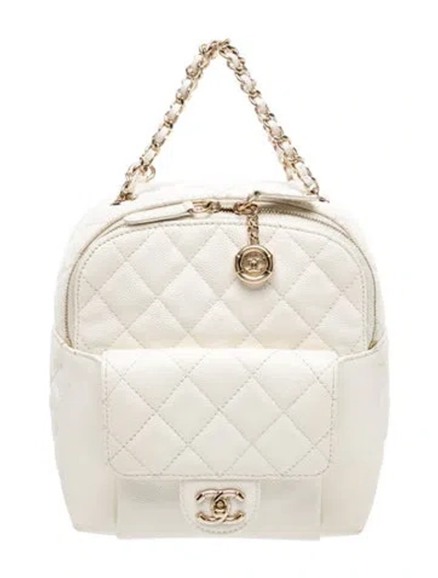 Pre-owned Chanel Small Cc Day Backpack In Neutral