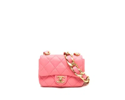 Pre-owned Chanel Small Cc Funky Town Flap Bag In Pink