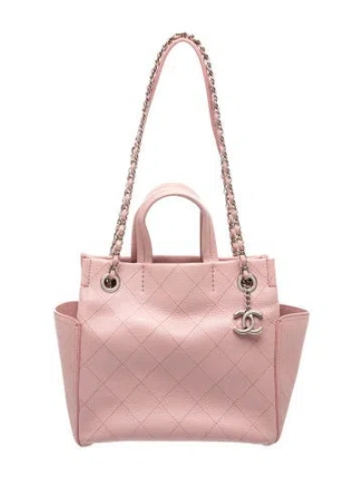 Pre-owned Chanel Small Cc Pocket Tote In Pink
