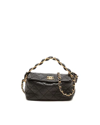 Chanel Small Cc Quilted Chain Bag In Black