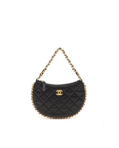 Chanel Small Chain Around Hobo Bag In Black