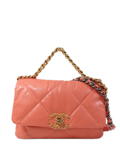 Pre-owned Chanel Small  19 Two-way Handbag In Pink