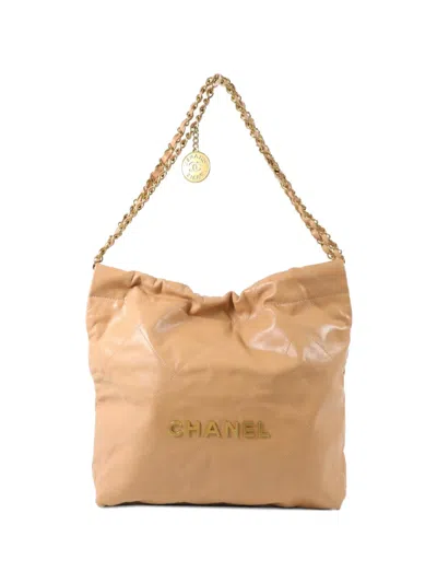 Pre-owned Chanel Small  22 Chain Shoulder Bag In Neutral