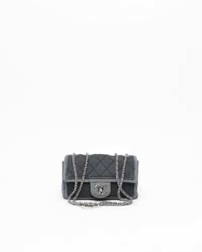 Pre-owned Chanel Small Classic Denim Medallion Flap Bag