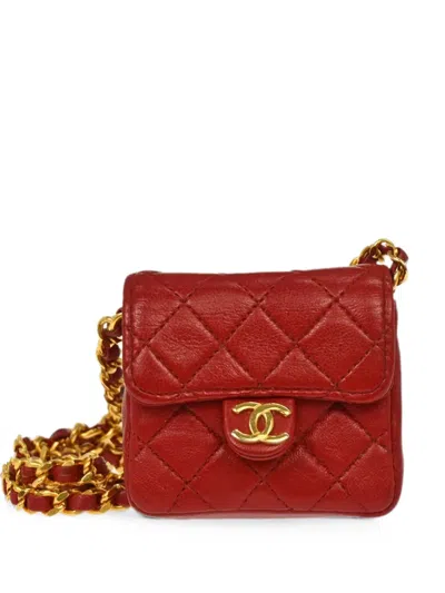Pre-owned Chanel Small Classic Flap Shoulder Bag In Red