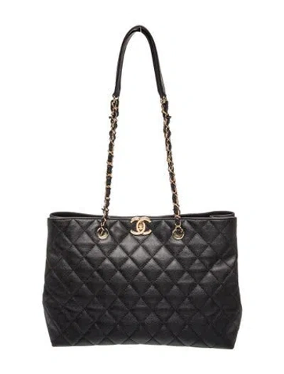Pre-owned Chanel Small Classic Shopping Tote In Black