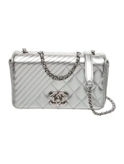 Pre-owned Chanel Small Coco Boy Flap Bag In Gray