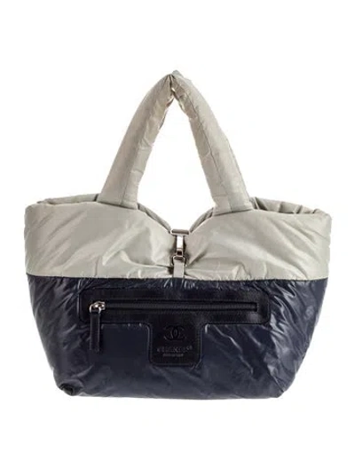 Pre-owned Chanel Small Coco Cocoon Tote In Blue