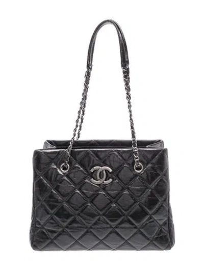 Pre-owned Chanel Small Coco Soft Tote In Black