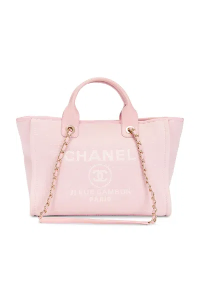 Pre-owned Chanel Small Deauville Tote Bag In Pink