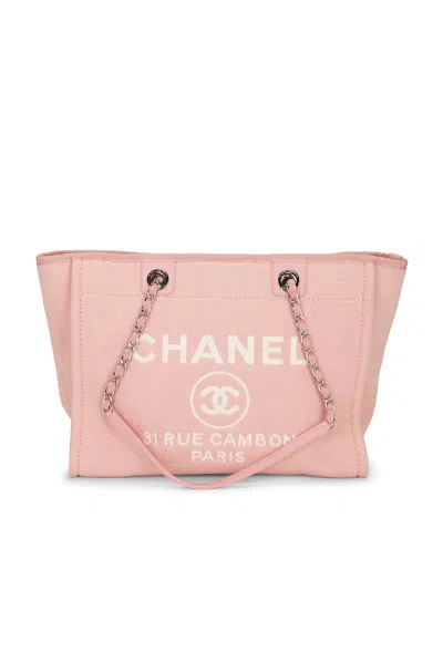 Pre-owned Chanel Small Deauville Tote Bag In Pink