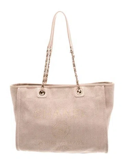 Pre-owned Chanel Small Deauville Tote In Pink