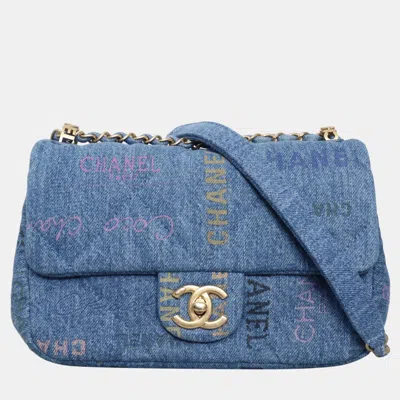 Pre-owned Chanel Small Denim Mood Flap Bag In Blue