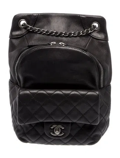 Pre-owned Chanel Small Drawstring Backpack In Black