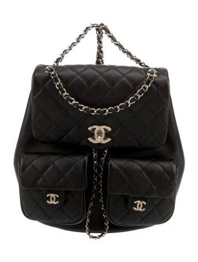 Pre-owned Chanel Small Duma Backpack In Black