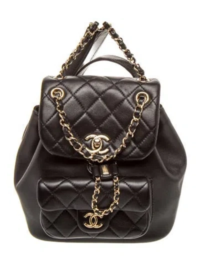 Pre-owned Chanel Small Duma Backpack In Black