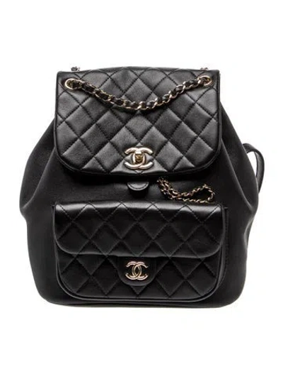 Pre-owned Chanel Small Duma Backpack In Black