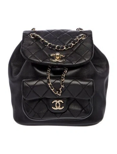 Pre-owned Chanel Small Duma Backpack In Black
