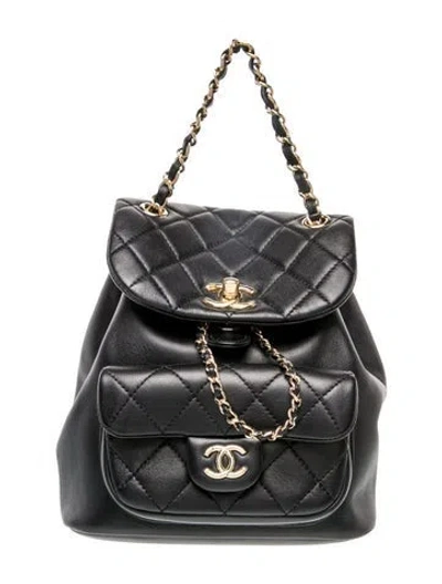 Pre-owned Chanel Small Duma Backpack In Black
