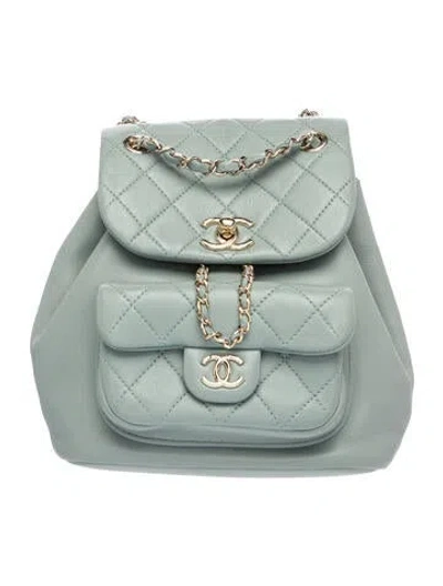 Pre-owned Chanel Small Duma Backpack In Green