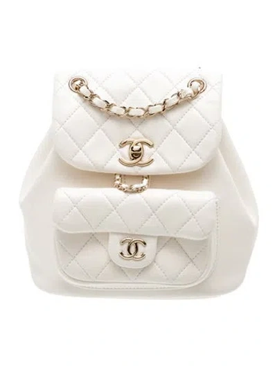 Pre-owned Chanel Small Duma Backpack In White