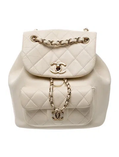 Pre-owned Chanel Small Duma Backpack In White