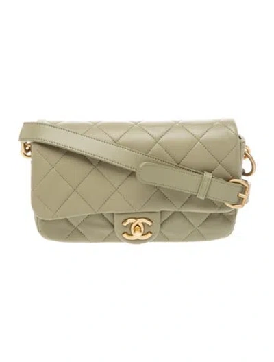 Pre-owned Chanel Small Flap Shoulder Bag In Green