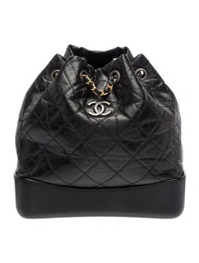 Pre-owned Chanel Small Gabrielle Backpack In Black