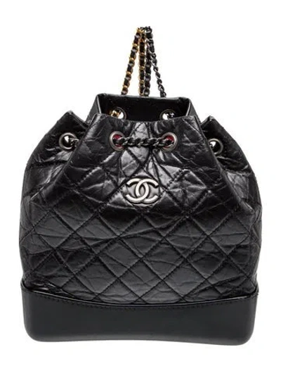 Pre-owned Chanel Small Gabrielle Backpack In Black