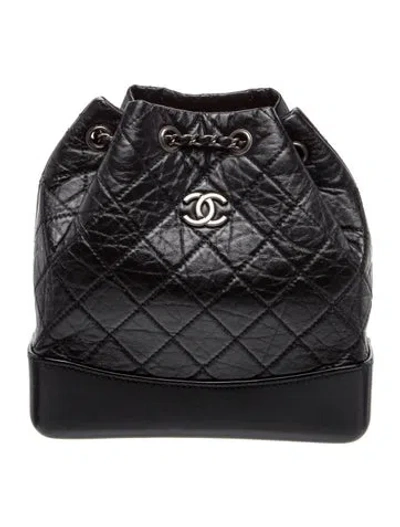 Pre-owned Chanel Small Gabrielle Backpack In Black