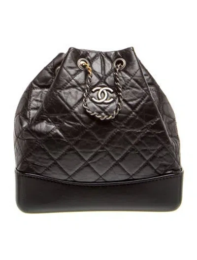 Pre-owned Chanel Small Gabrielle Backpack In Black