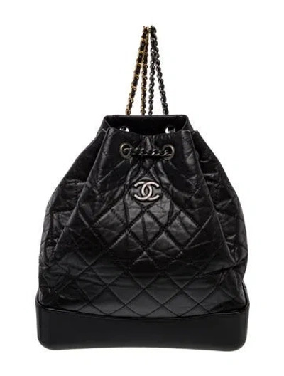 Pre-owned Chanel Small Gabrielle Backpack In Black