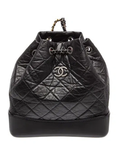 Pre-owned Chanel Small Gabrielle Backpack In Black