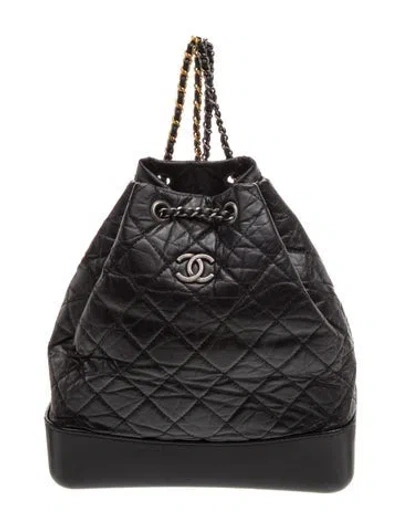 Pre-owned Chanel Small Gabrielle Backpack In Black