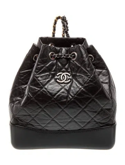 Pre-owned Chanel Small Gabrielle Backpack In Black