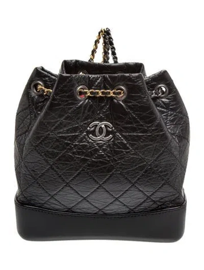 Pre-owned Chanel Small Gabrielle Backpack In Black