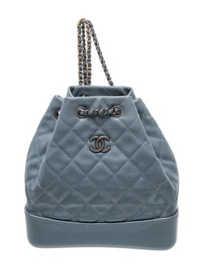 Pre-owned Chanel Small Gabrielle Backpack In Blue