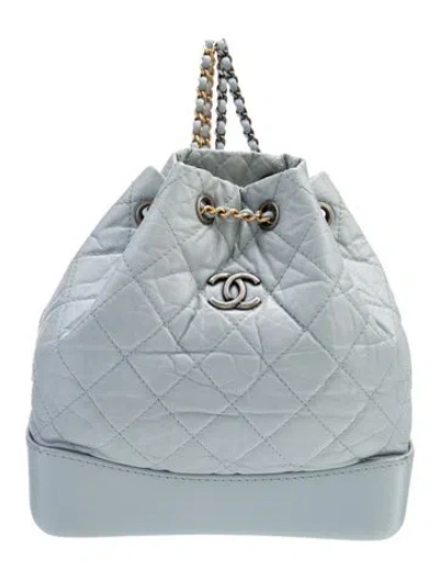 Pre-owned Chanel Small Gabrielle Backpack In Blue