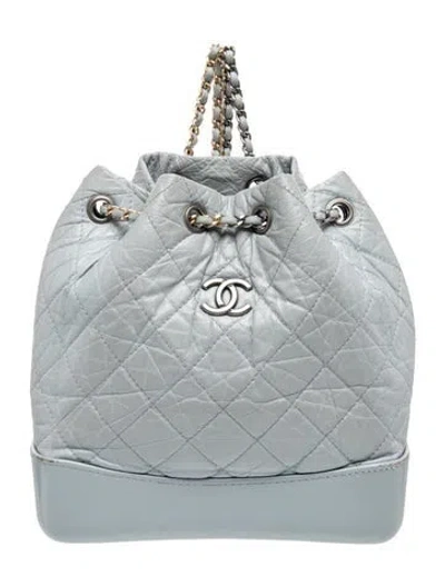 Pre-owned Chanel Small Gabrielle Backpack In Blue