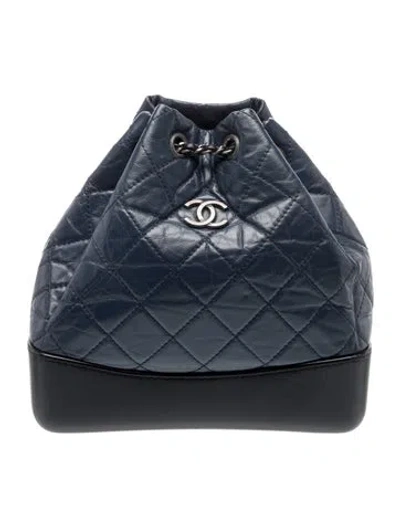 Pre-owned Chanel Small Gabrielle Backpack In Blue