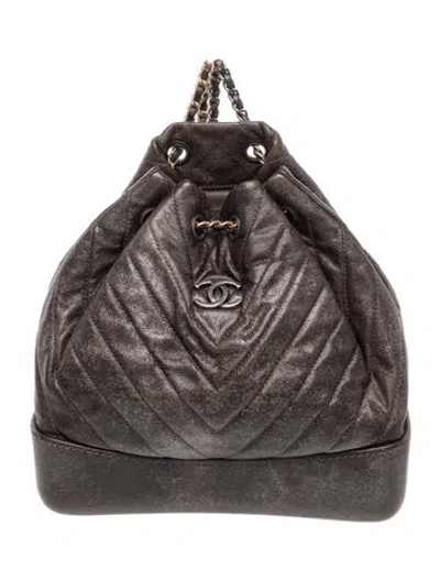 Pre-owned Chanel Small Gabrielle Backpack In Brown