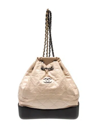 Pre-owned Chanel Small Gabrielle Backpack In Neutral