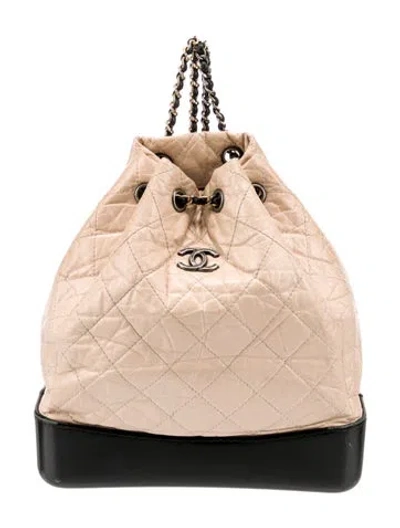 Pre-owned Chanel Small Gabrielle Backpack In Neutral