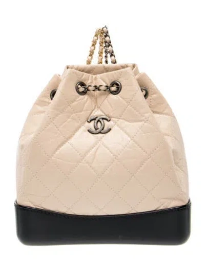 Pre-owned Chanel Small Gabrielle Backpack In Neutral