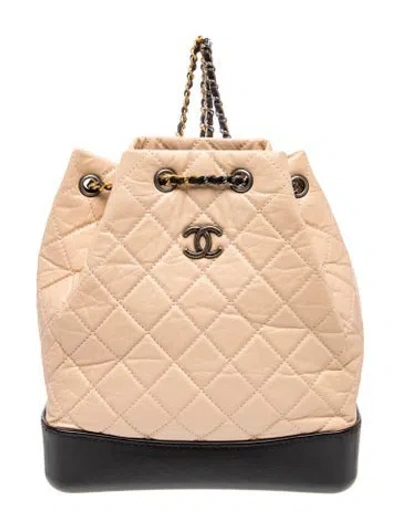 Pre-owned Chanel Small Gabrielle Backpack In Neutral