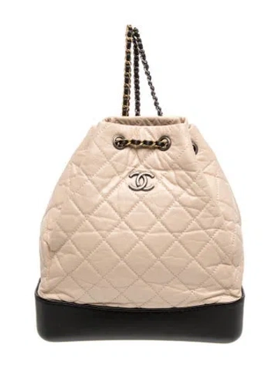 Pre-owned Chanel Small Gabrielle Backpack In Neutrals