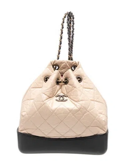 Pre-owned Chanel Small Gabrielle Backpack In Neutrals