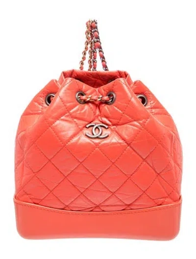 Pre-owned Chanel Small Gabrielle Backpack In Red