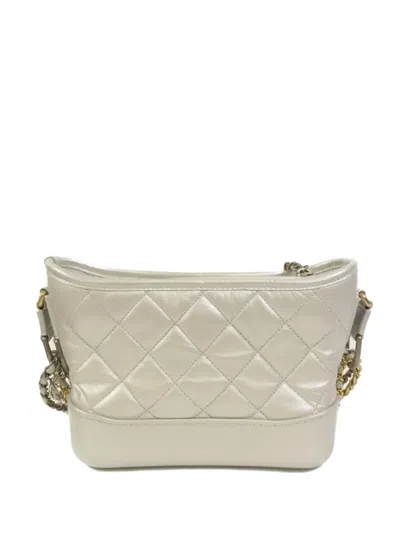 Pre-owned Chanel Small Gabrielle Cc Shoulder Bag In Silver